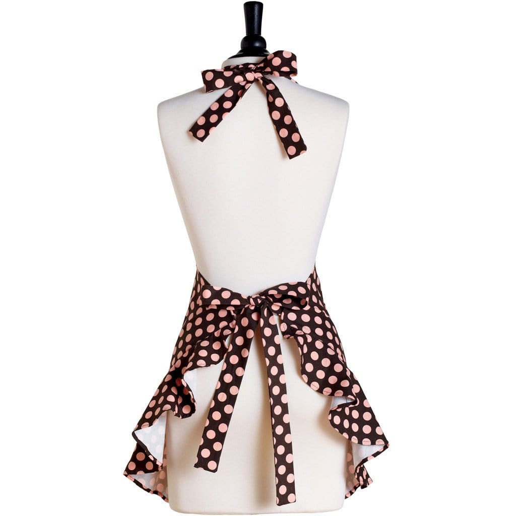 Brown and Pink Polka Dot Apron