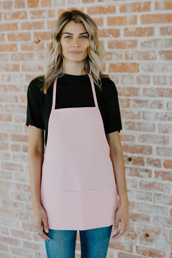 2-Pocket Bib Apron (Made in the USA - 22&quot;L)