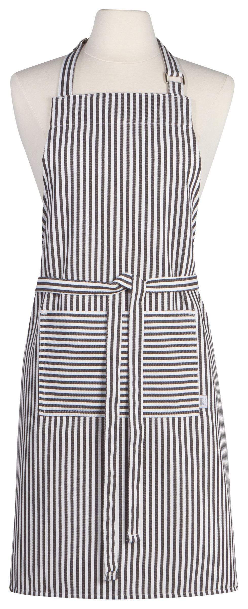 Black Narrow Stripe Apron