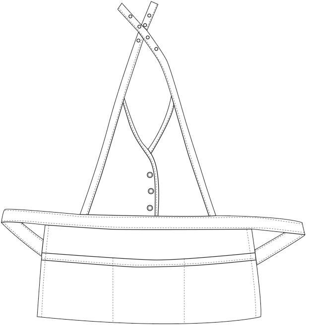 Single Breasted Bib Apron (26&quot; - Made in the USA)