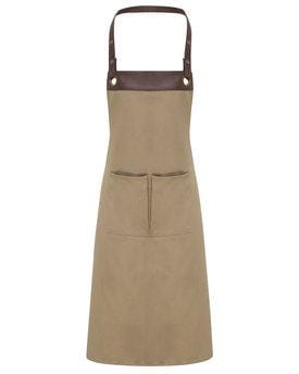 Khaki Brown Artisan Bib Apron